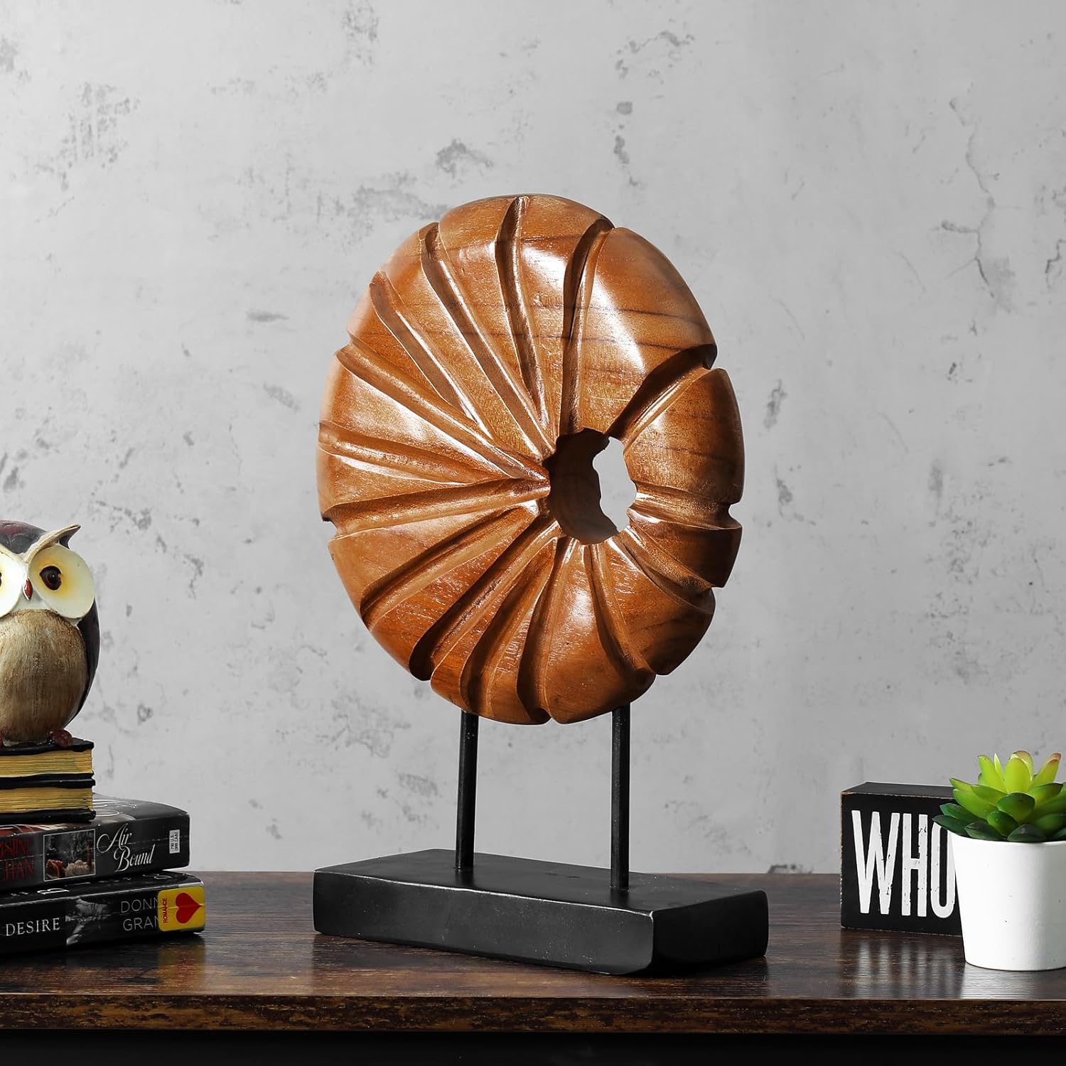 Teak Sculpture Home Dcor with Base 138x98x35