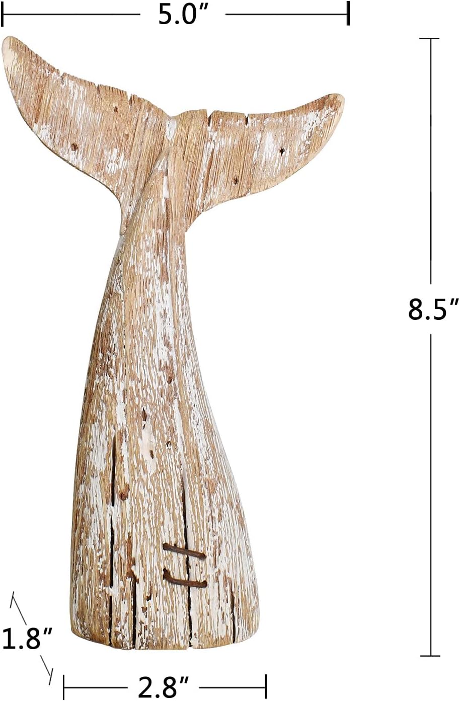 Aecipl Wooden Whale Tail Decor Statue 85 H