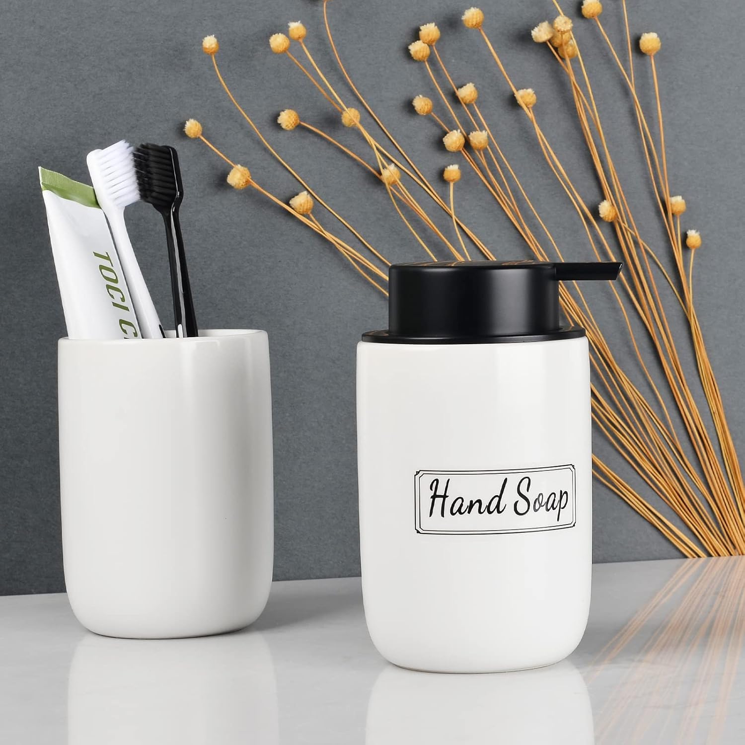 BosilunLife Ceramic Soap Dispenser Set - 2 Pack