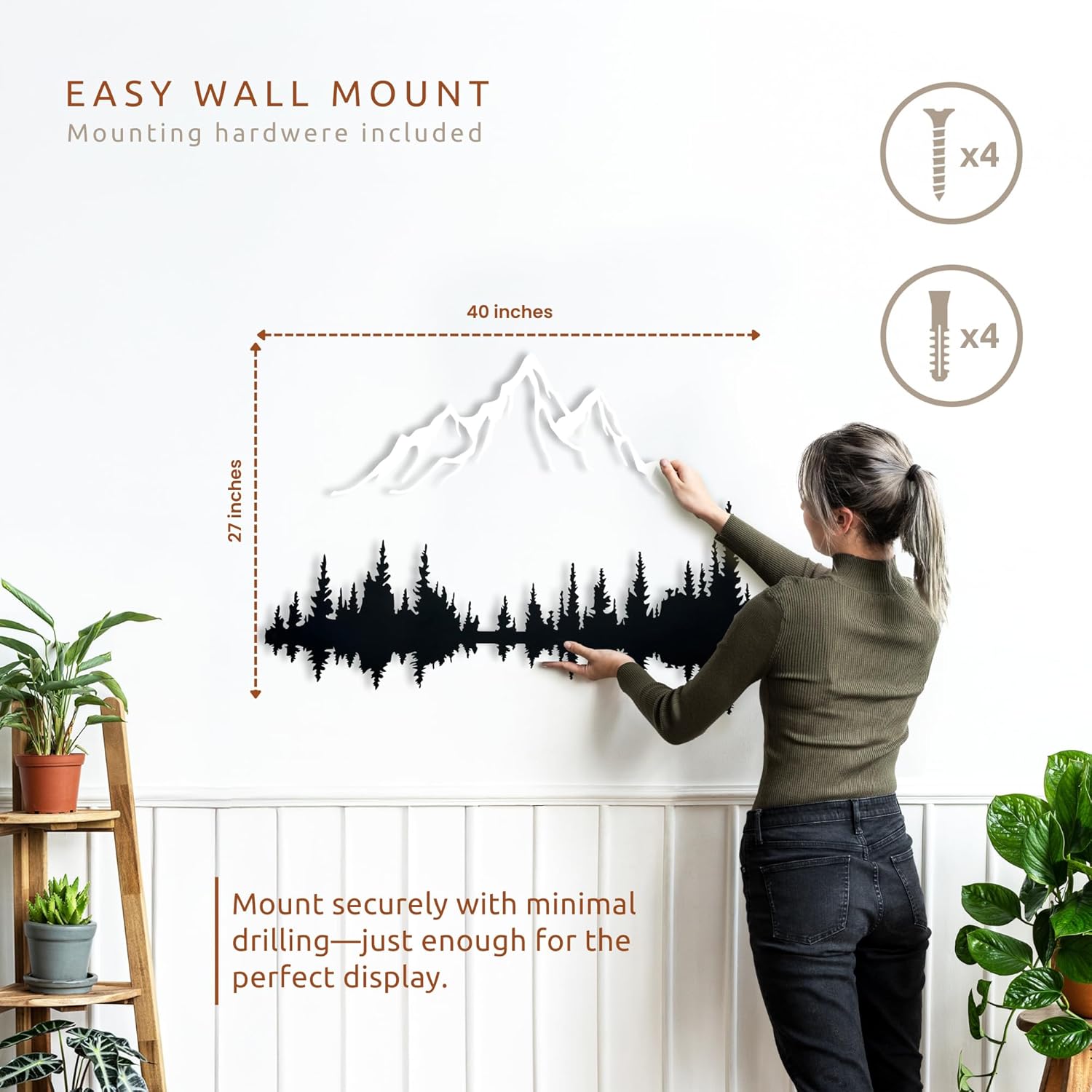 Wita Home Mountain and Forest Metal Wall Art