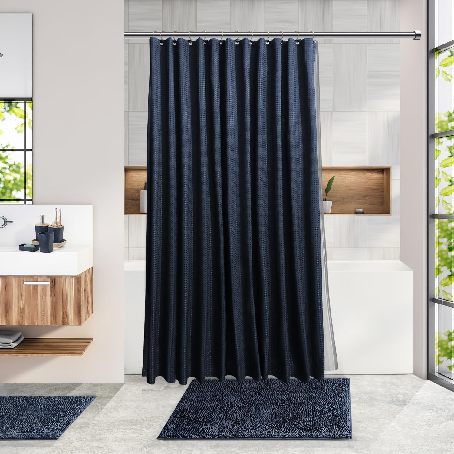 Clara Clark 22PC Navy Bathroom Accessory Set