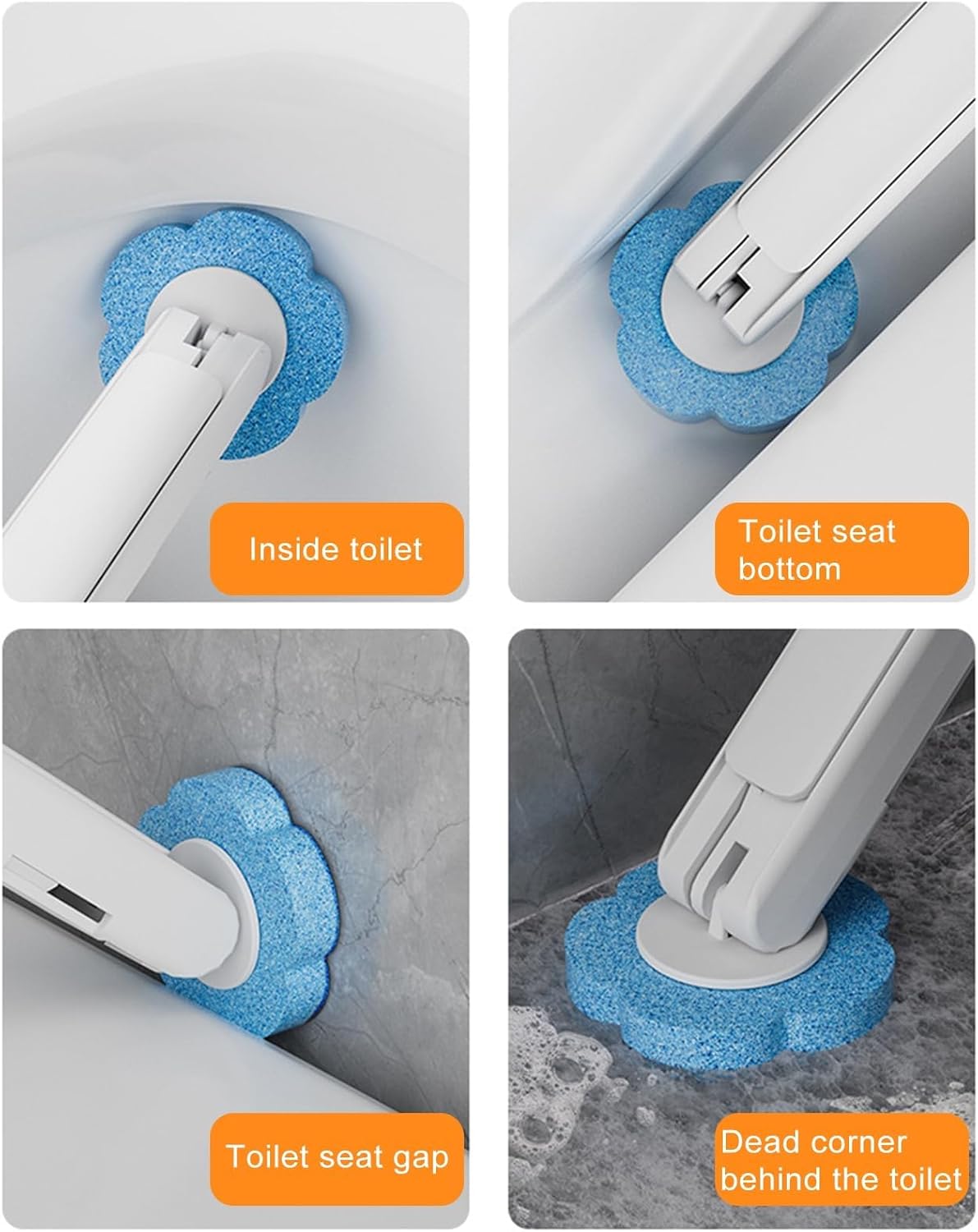 Toilet Scrubber Set with 18 Replaceable Heads and Scented Brush 30PCS Lemon Scented
