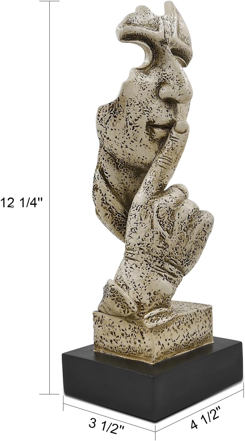 Silence is Golden 12 Inch Resin Thinker Statue