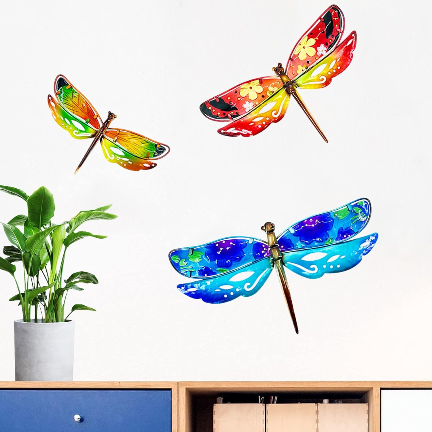 Johns Studio Dragonfly Wall Decor - 3PCS Metal Garden Art