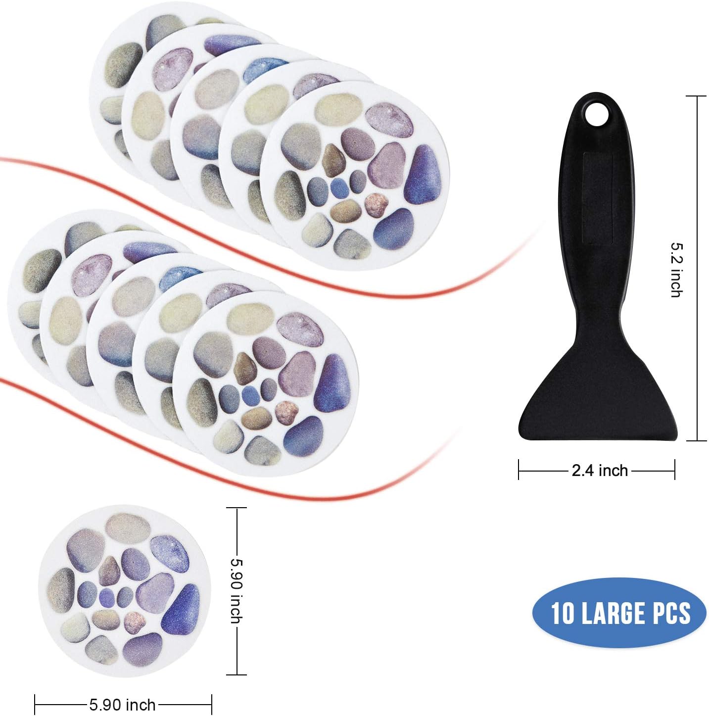 Secopad Non-Slip Bathtub Stickers with Premium Scraper