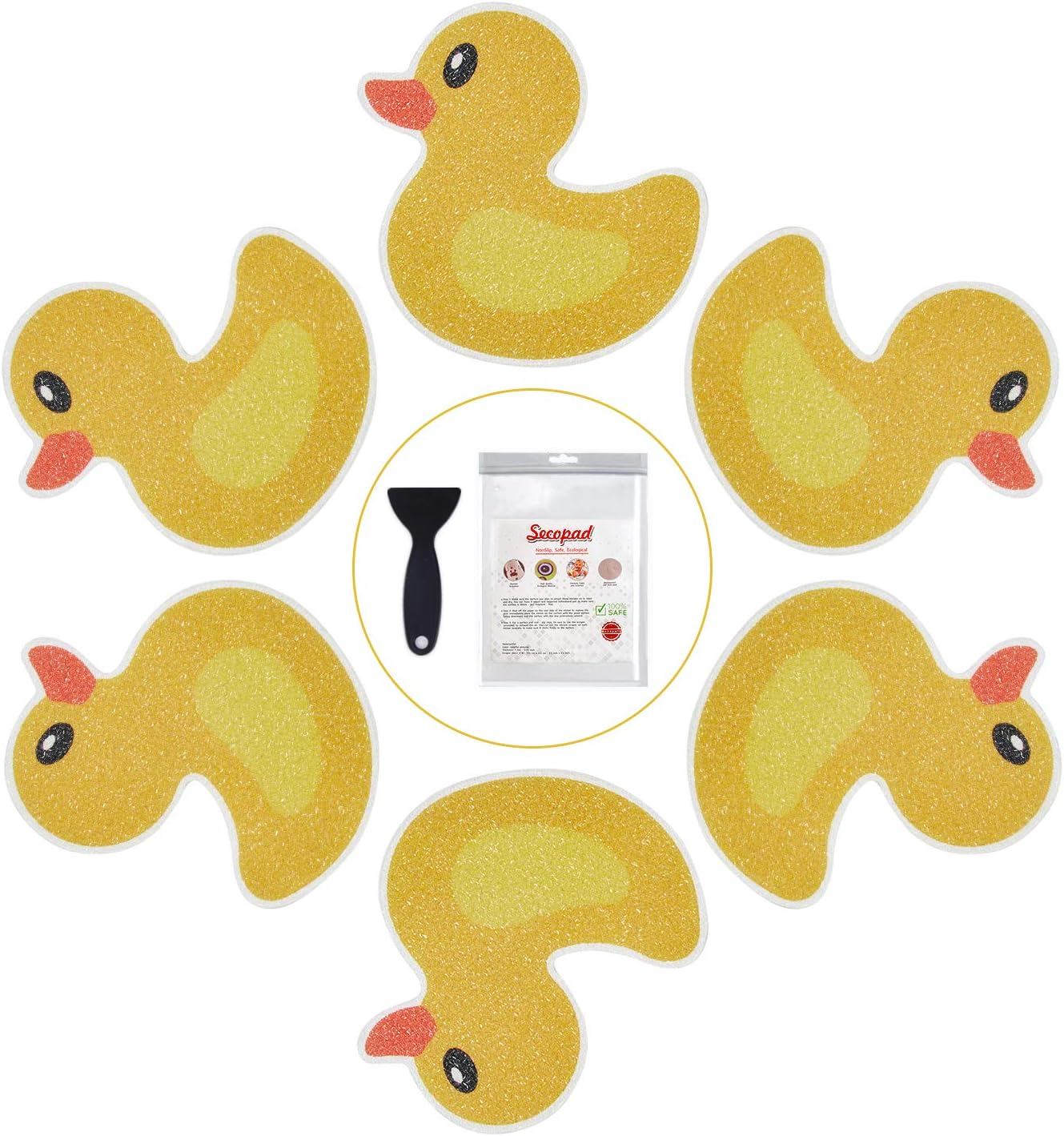 Secopad Non-Slip Bathtub Stickers with Duck Decal