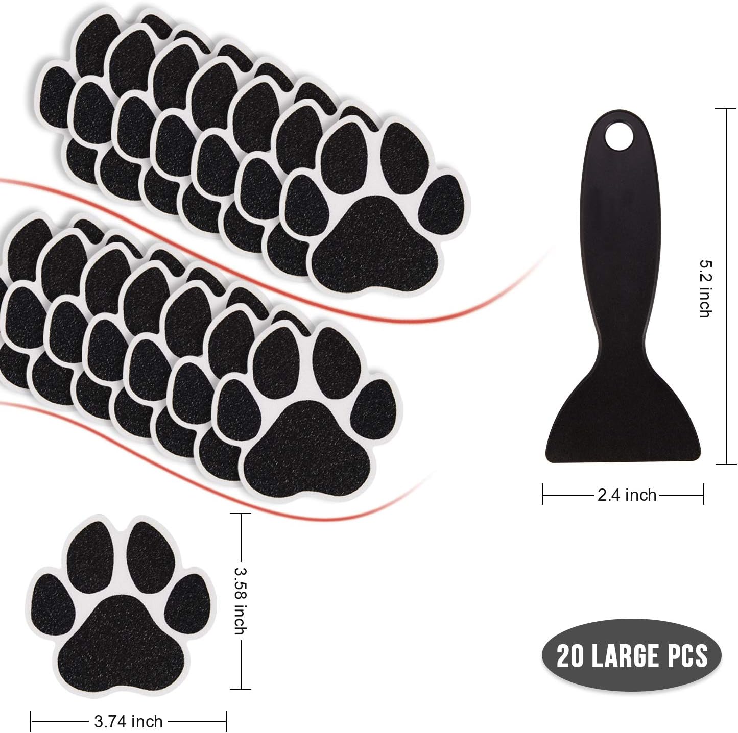 Non-Slip Bathtub Stickers 20PCS Black Safety Treads