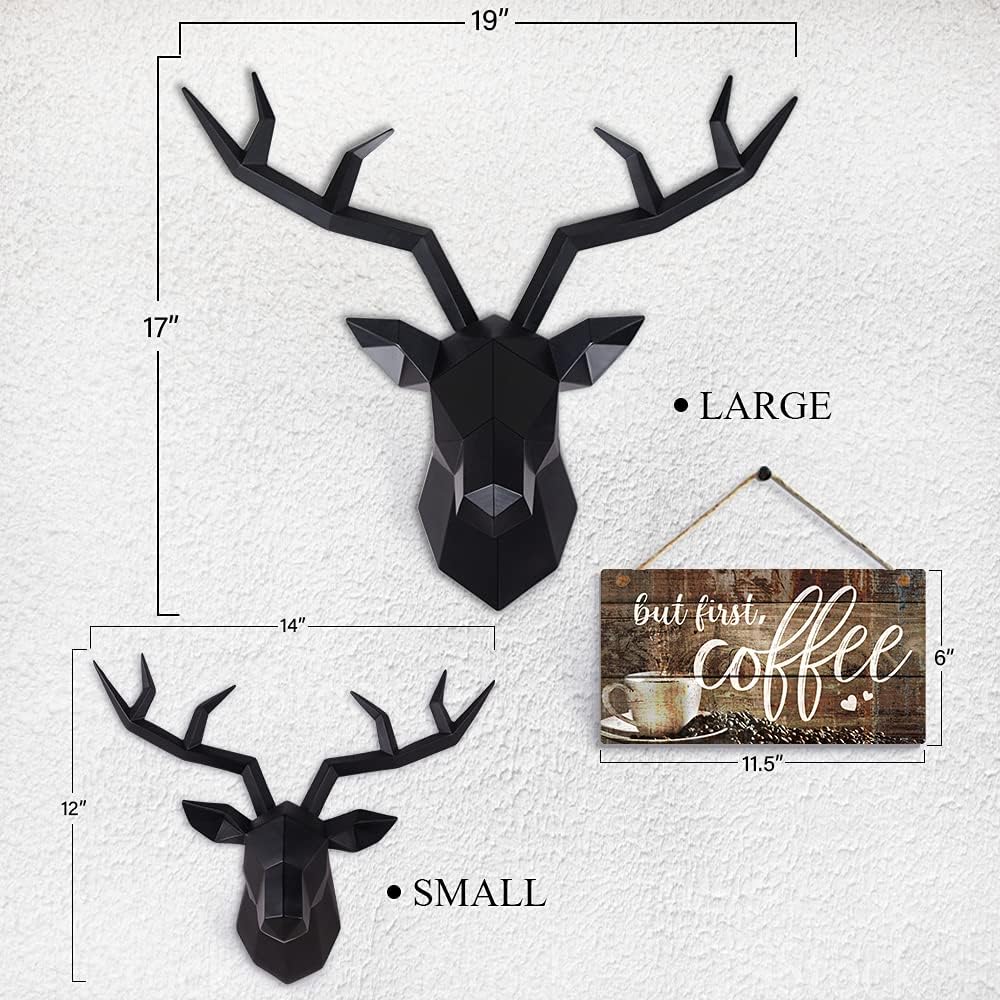 Keygift Black Deer Antlers Wall Sculpture 1