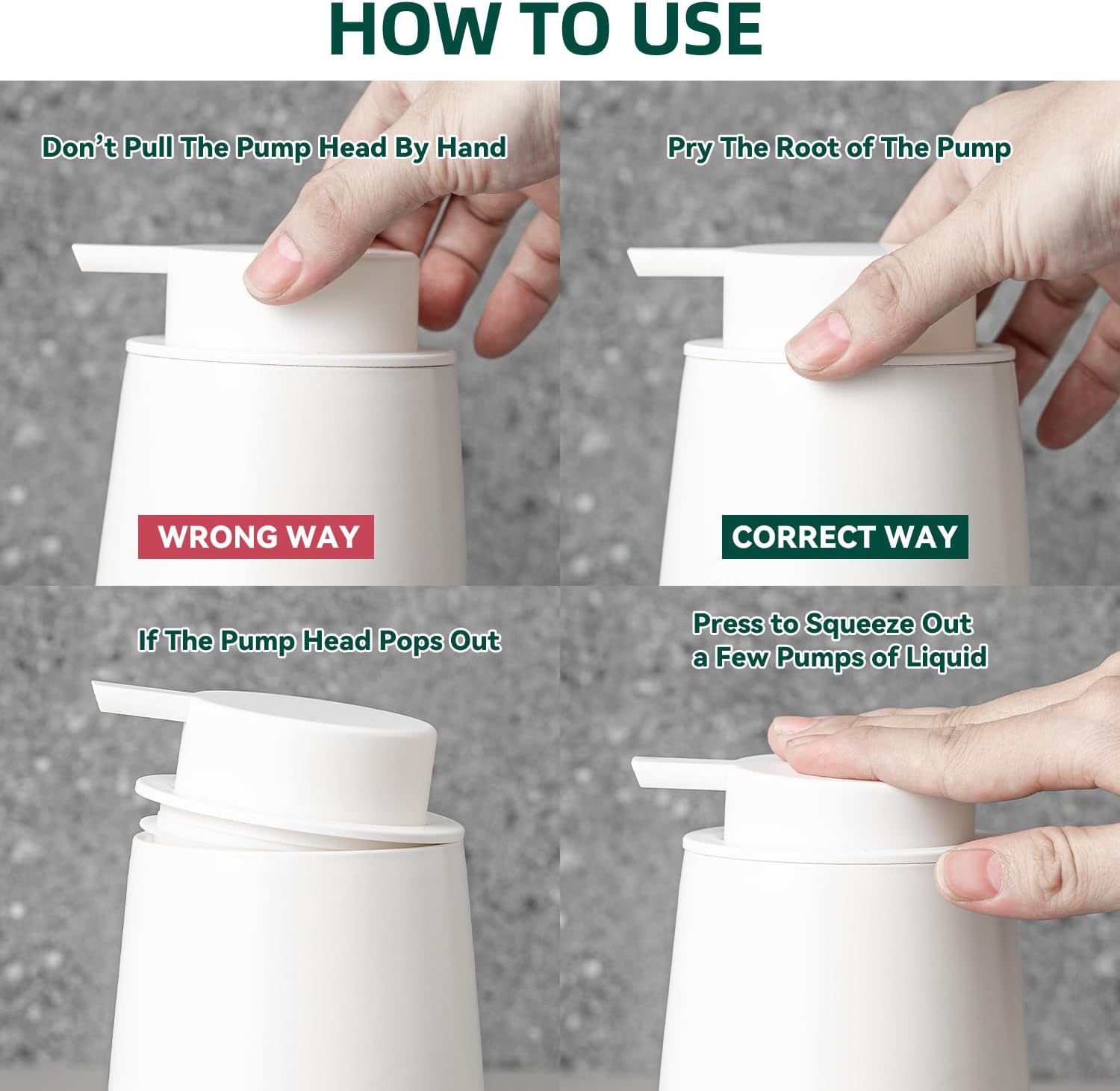 AZMOYAC Matte White Ceramic Foaming Soap Dispenser 12 Oz