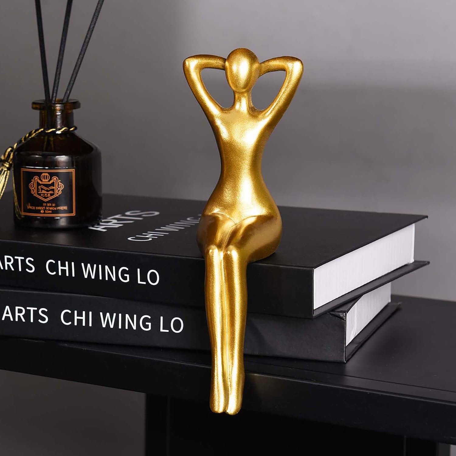 Quoowiit Gold Thinker Statue Set of 3
