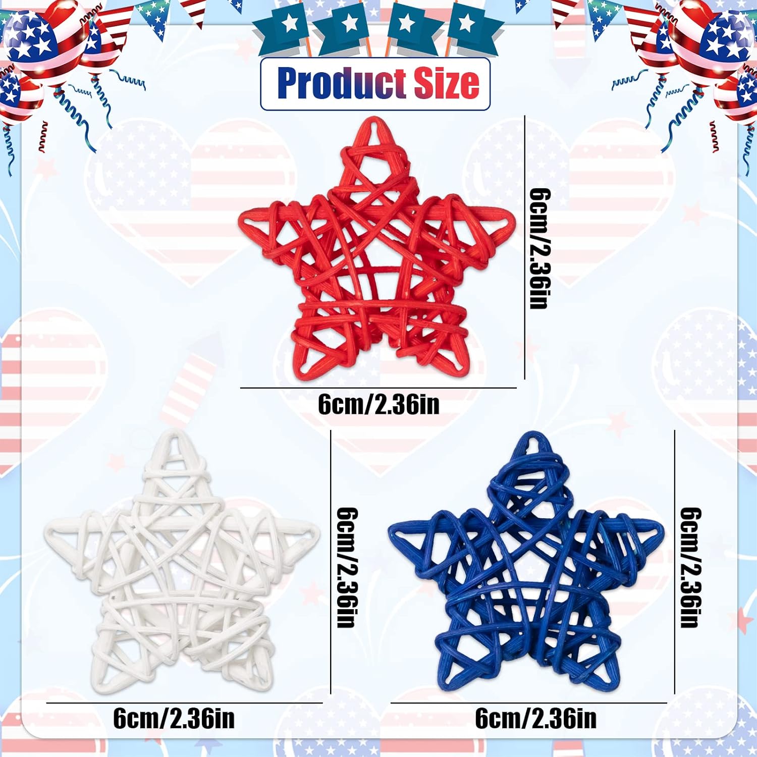 GuassLee 4th of July Decorative Balls 18pcs Red White Blue