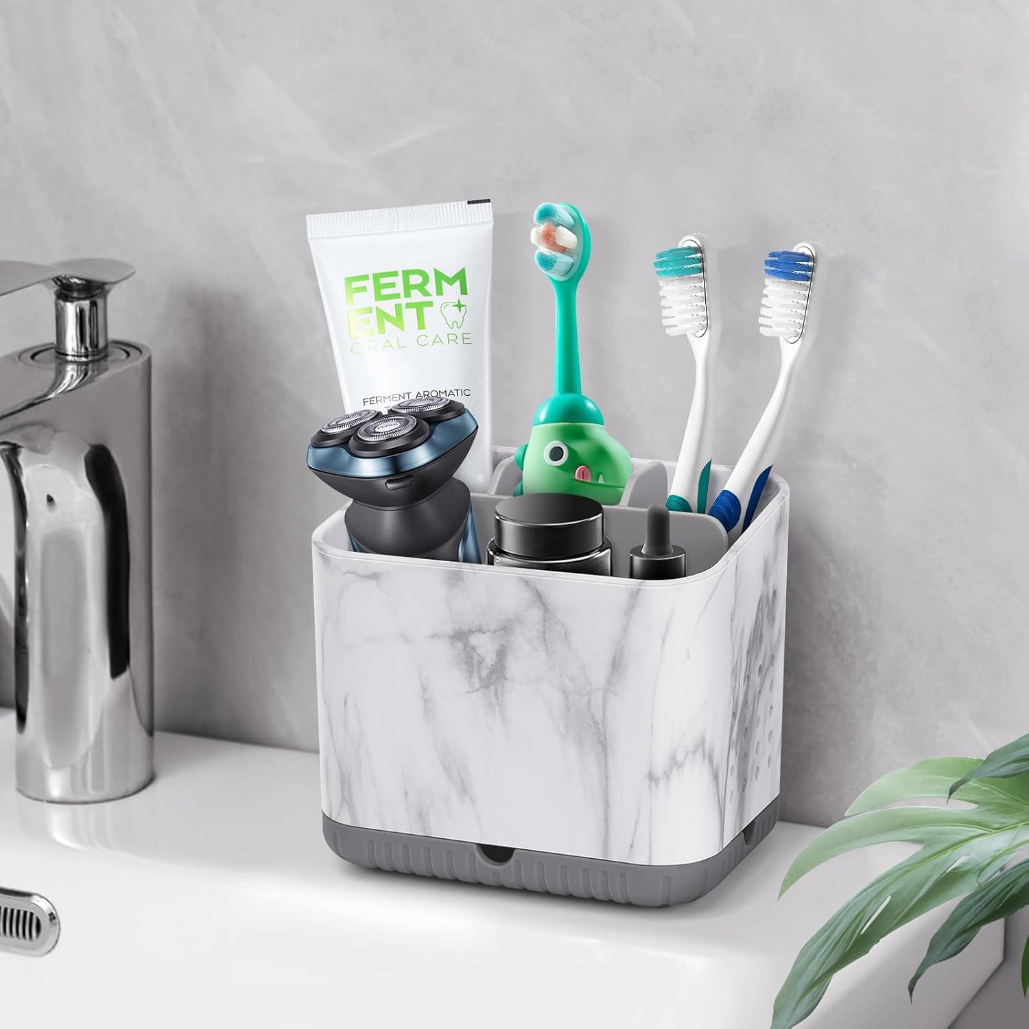 PARKMANI Toothbrush Holder Grey Marble Grain