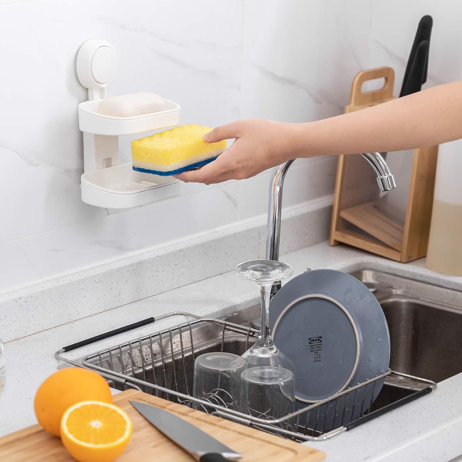 LEVERLOC Double Layer Suction Soap Dish Holder 1