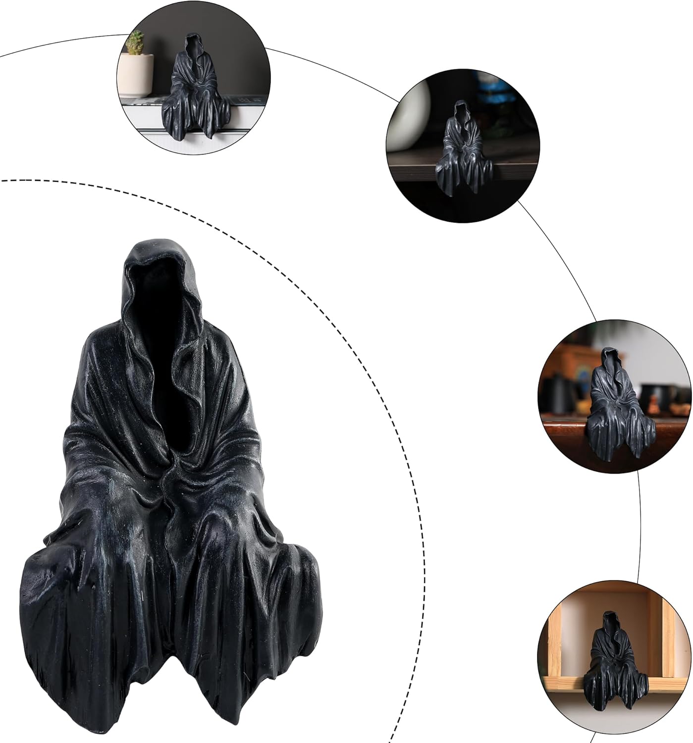 Tabletop Gothic Figurine Grim Reaper Statue - 59 Inch