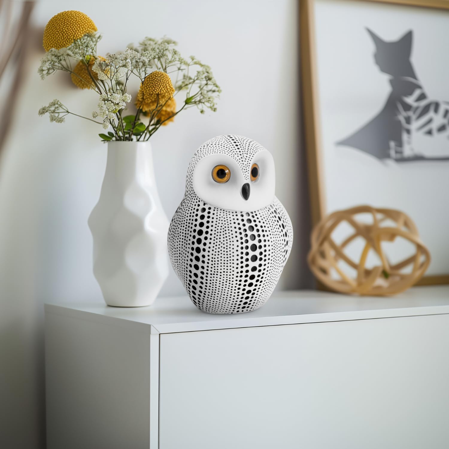 Torre Tagus Dotted White Owl Statue - 65 Inches Home Decor