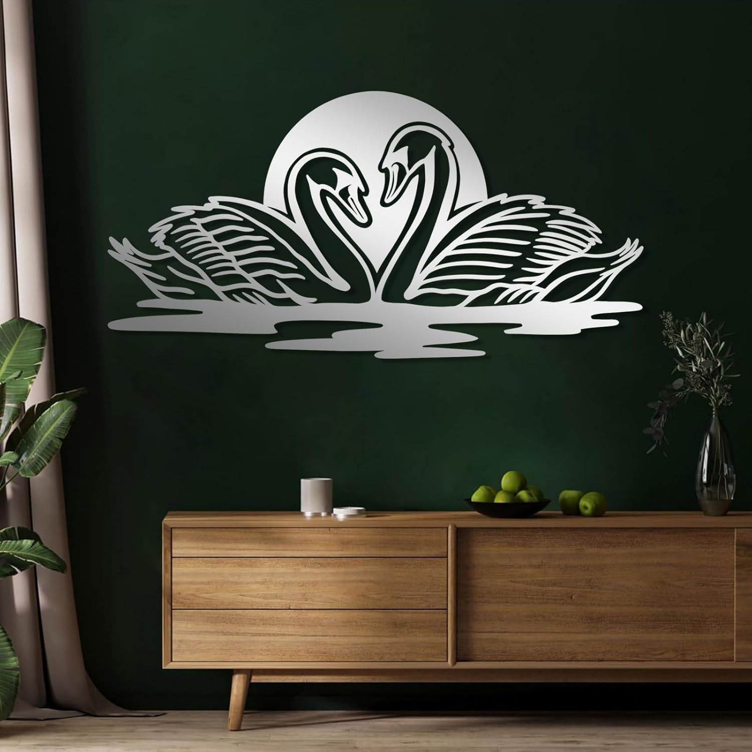 LARNT Romantic Couple Swans Wall Decor