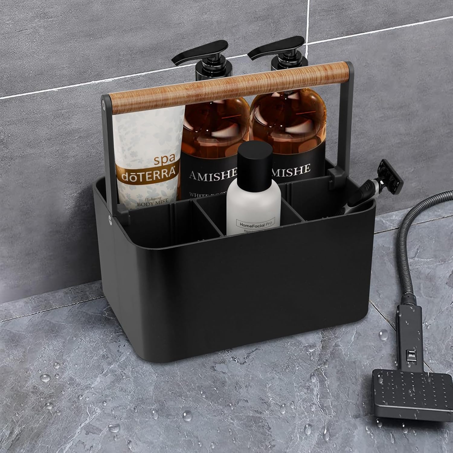 BYUNER Portable Shower Caddy with Adjustable Dividers