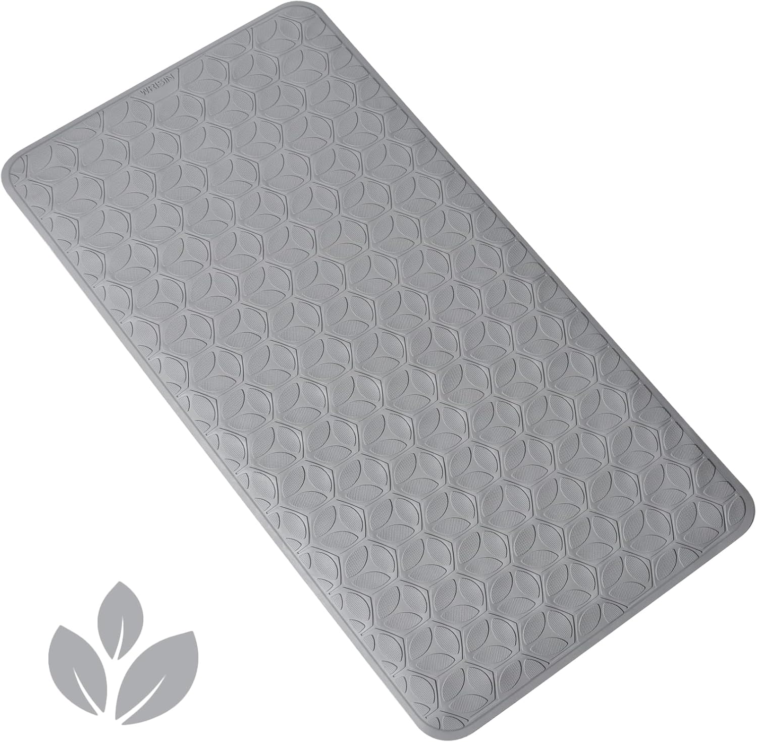 WRISIN Non-Slip Bathtub Mat with Suction Cups - 17x35 Inch Gray