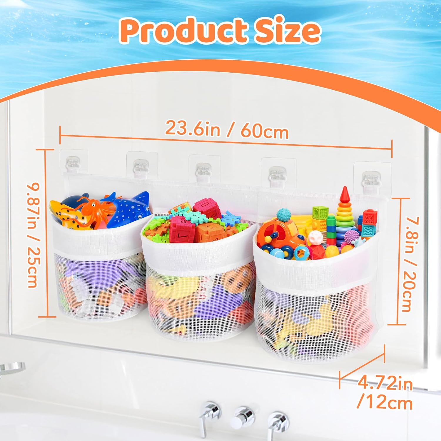Shadowvoxel Bath Toy Storage Mesh Basket Organizer 1