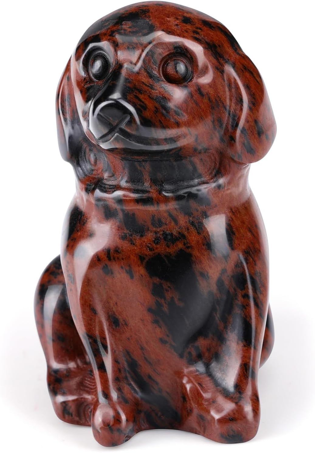 Jovivi Red Obsidian Dog Crystal Figurine Home Decor 1