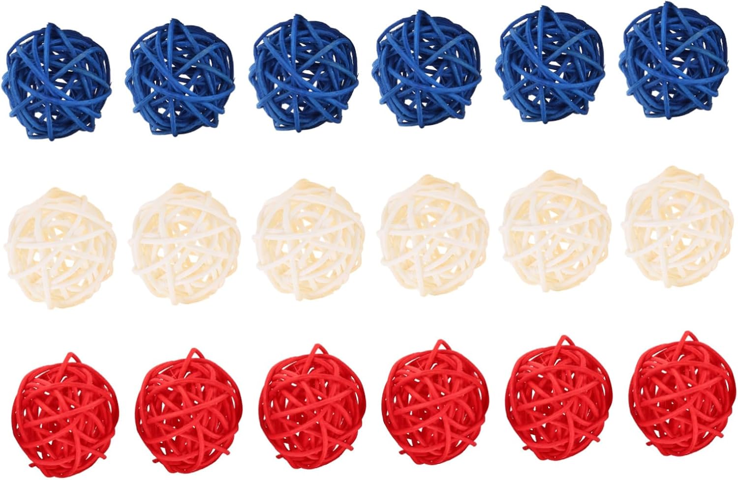 18pcs Rattan Decorative Balls for 4th of July Centerpieces