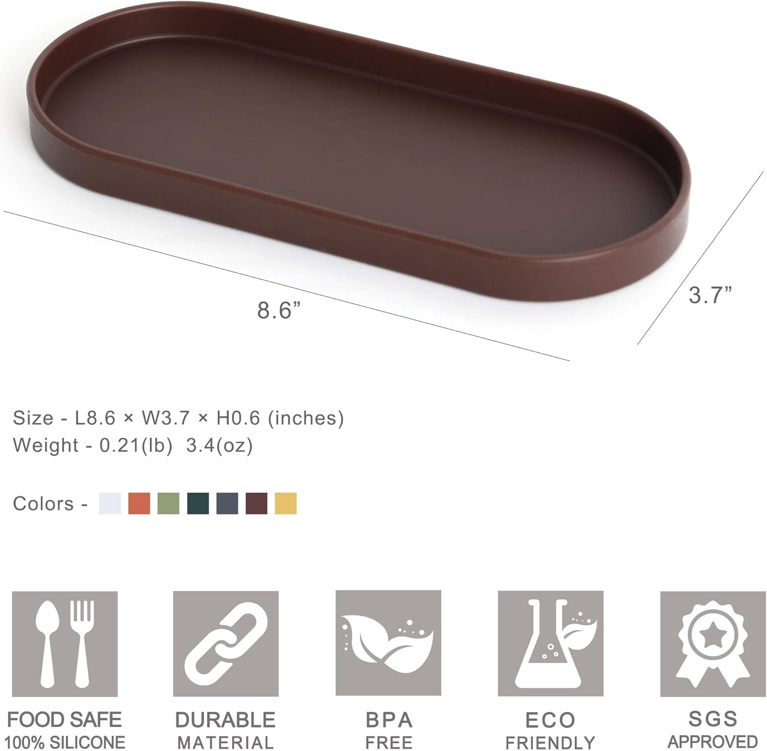 Lazy K Silicone Tray - Compact Multi-Purpose Organizer Black