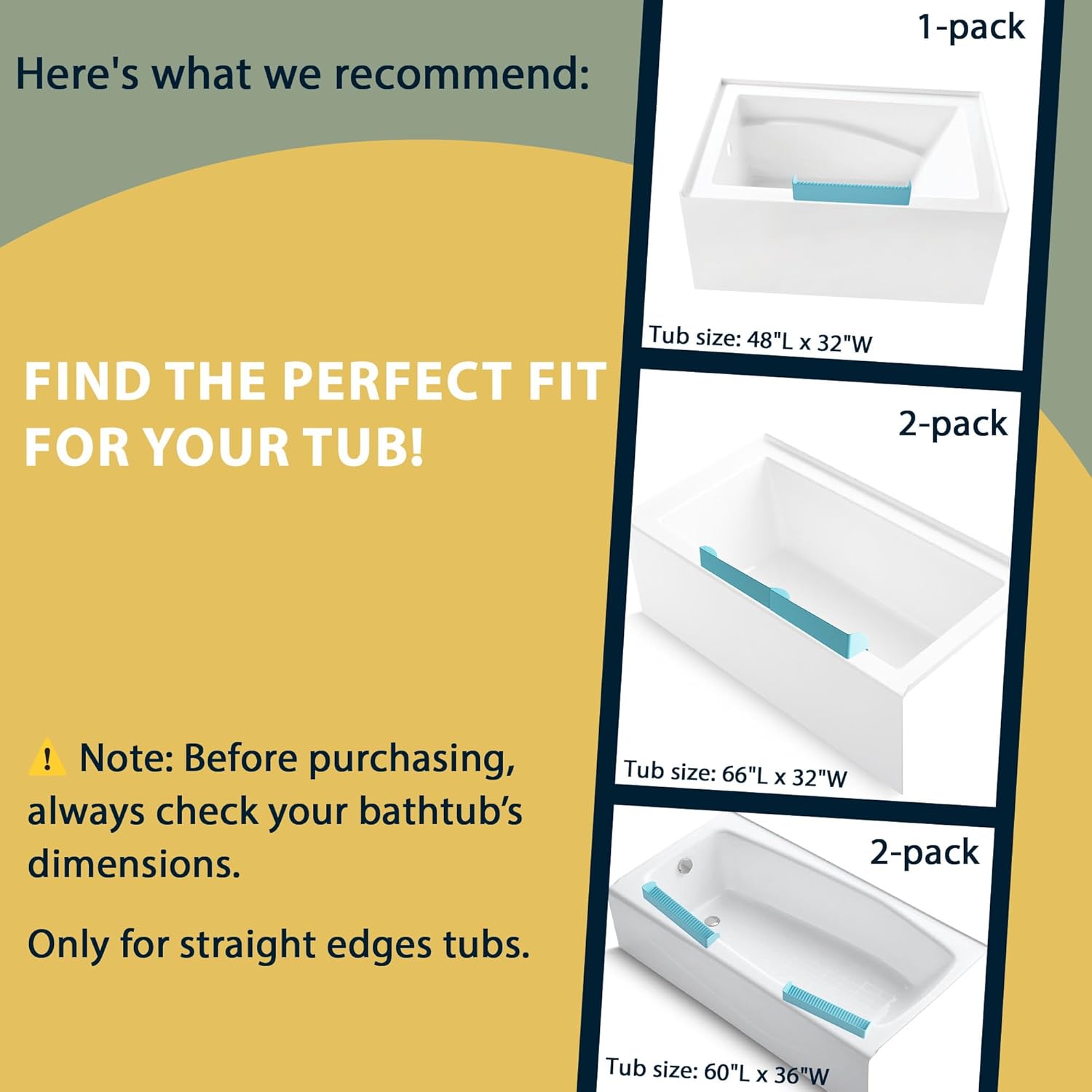 Roslim Splash Guard for Bathtub Sink 2 Pack Blue