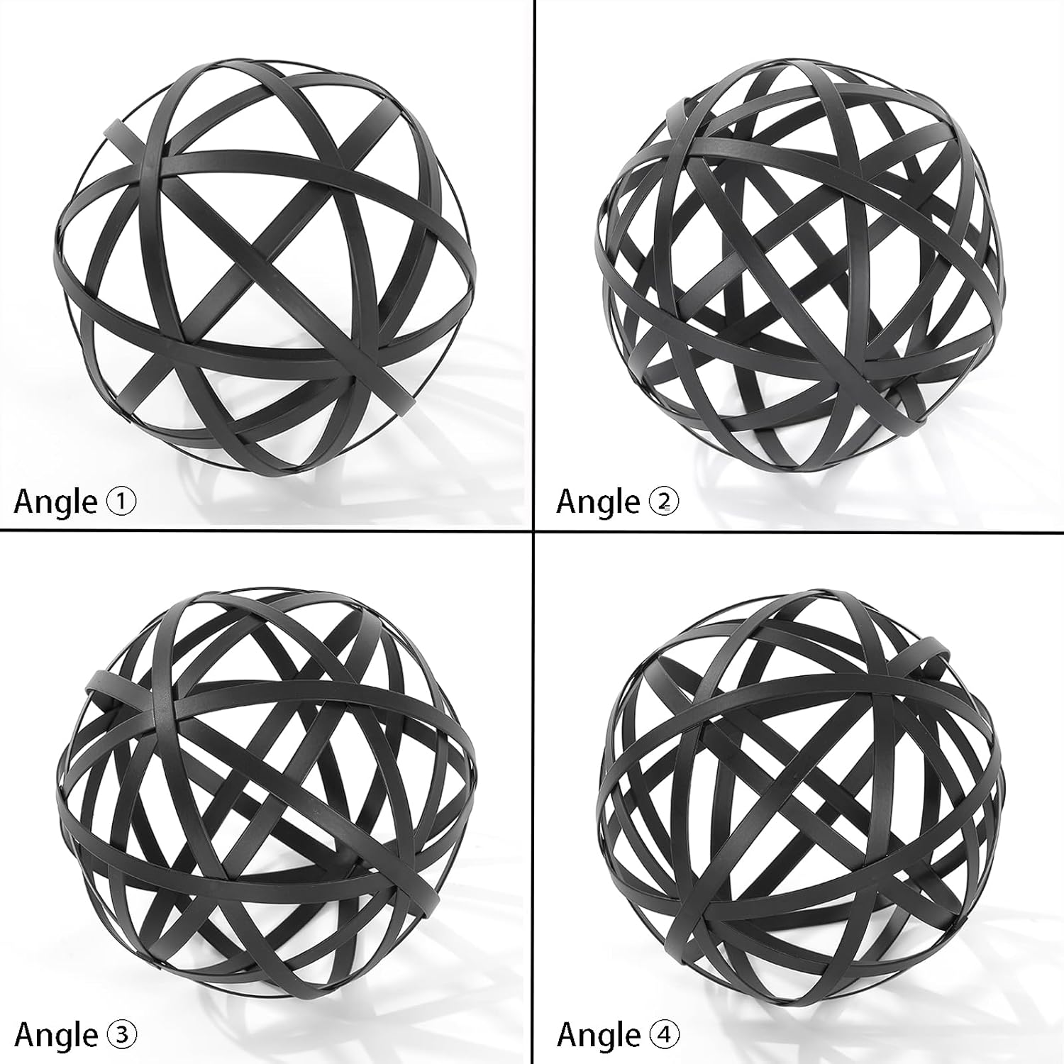 62 Black Metal Decorative Sphere - Modern Home Accent