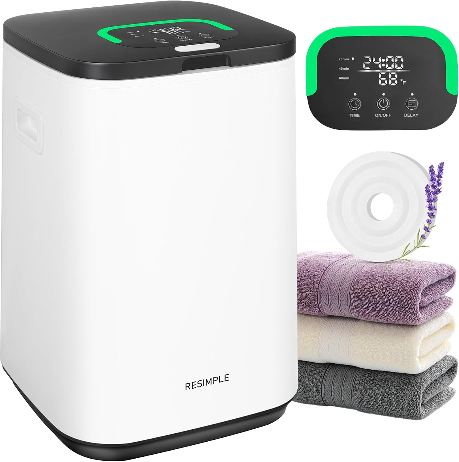 RESIMPLE Towel Warmer with LED Display and 3 Heating Modes