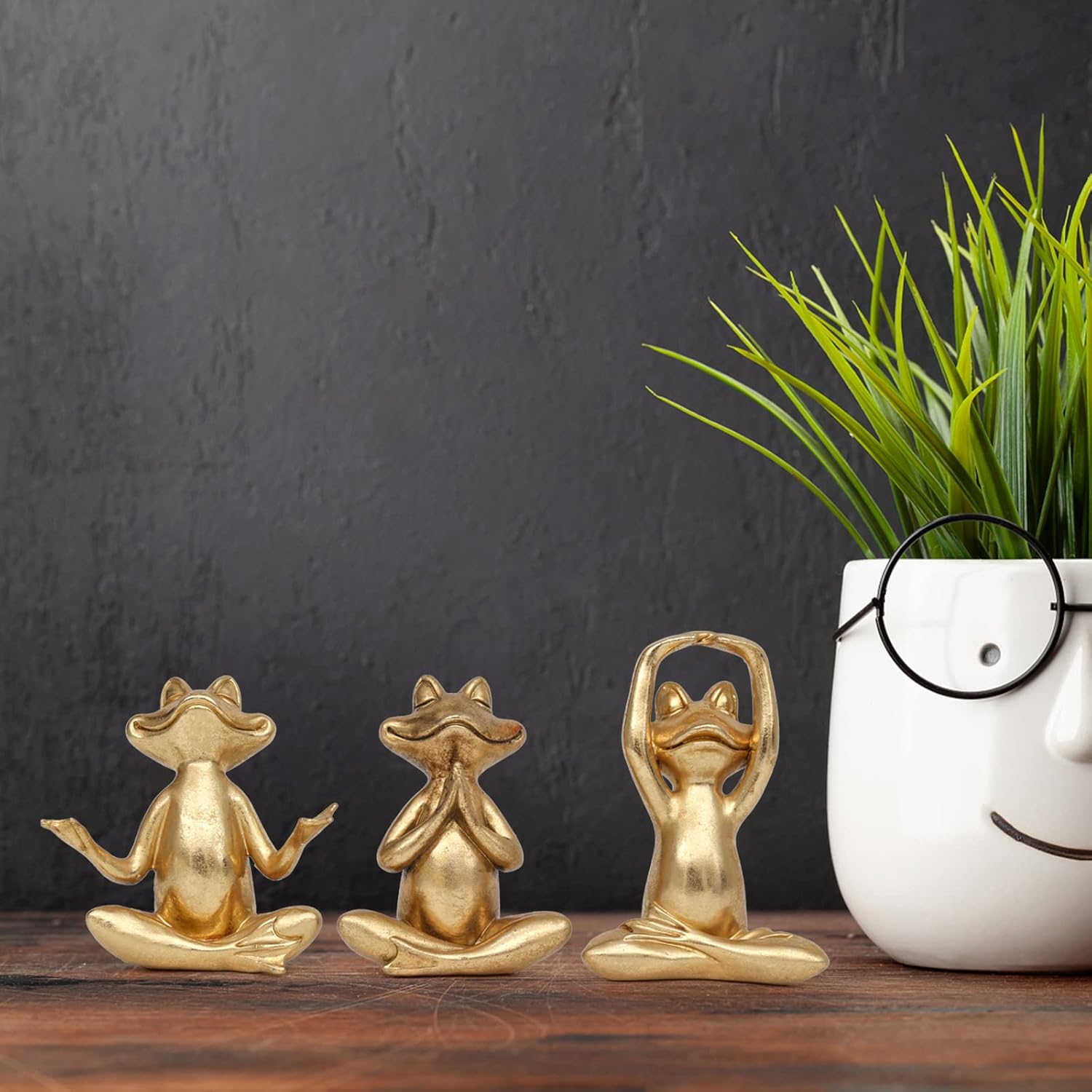 Gold Frog Yoga Figurines Set of 3 - 37In Home Decor