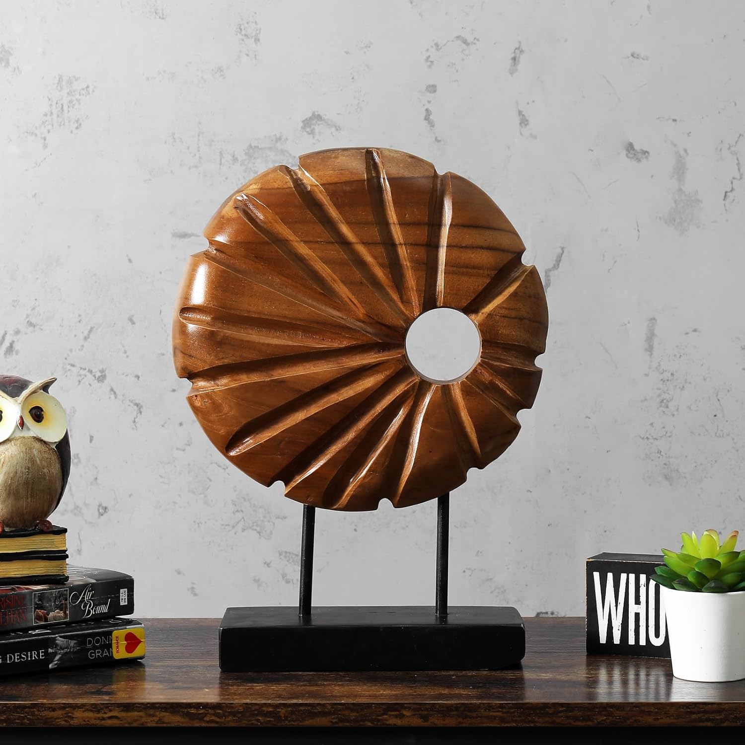 Teak Sculpture Home Dcor with Base 138x98x35