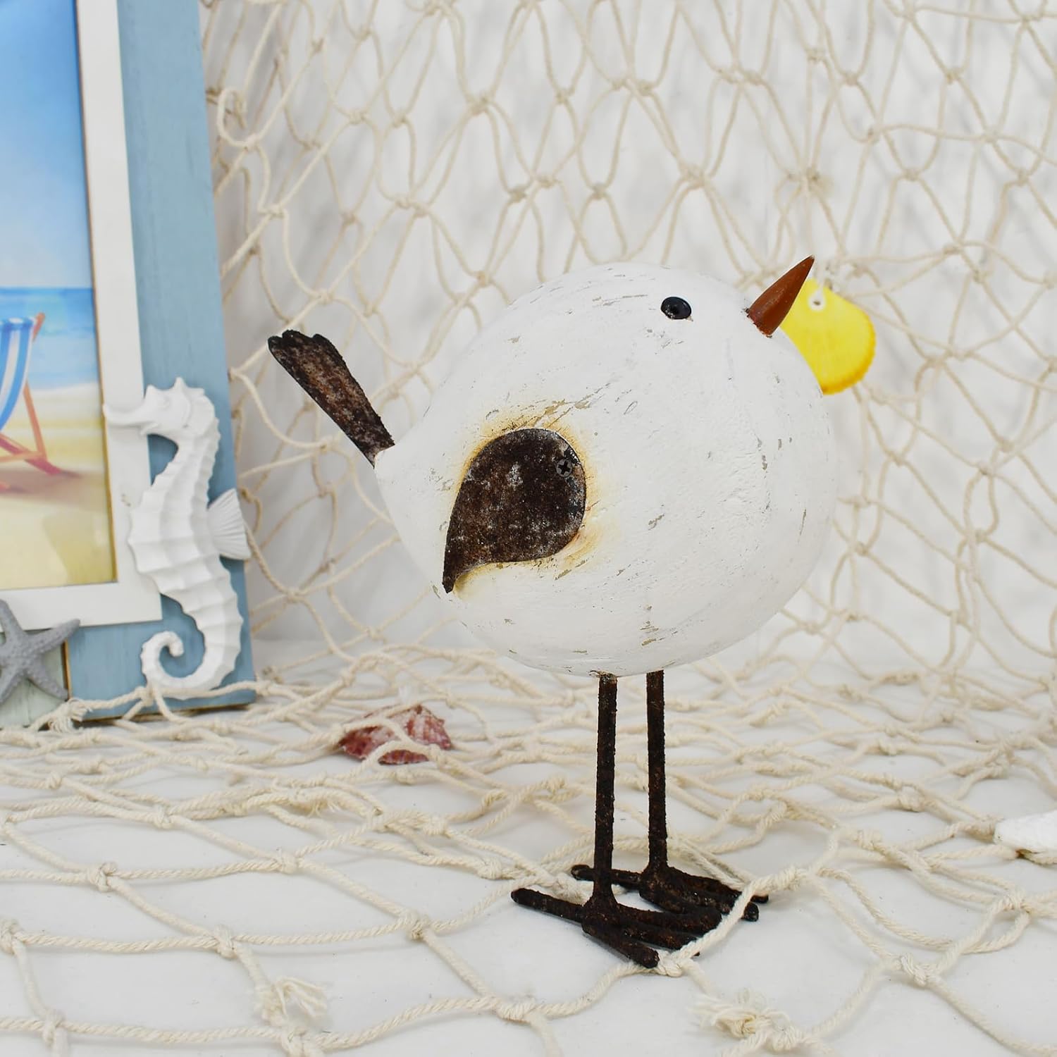 Wooden Seagull Statues Rustic Home Decor