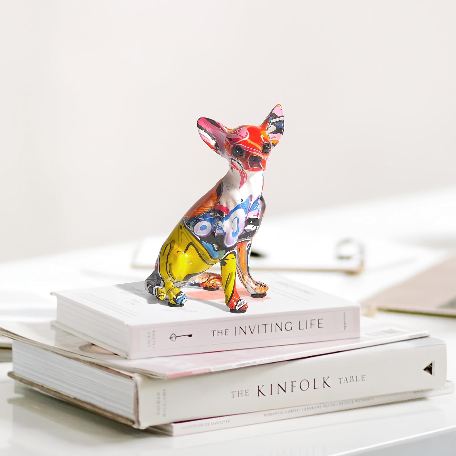 Colorful Chihuahua Statue - Graffiti Decor Sculpture for Home