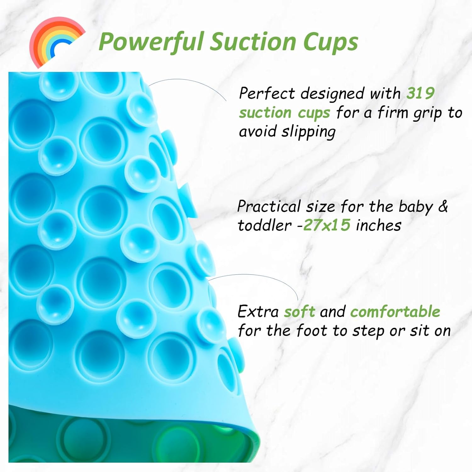 Joiyota Baby Toddler Bath Mat with Push Pop Bubbles