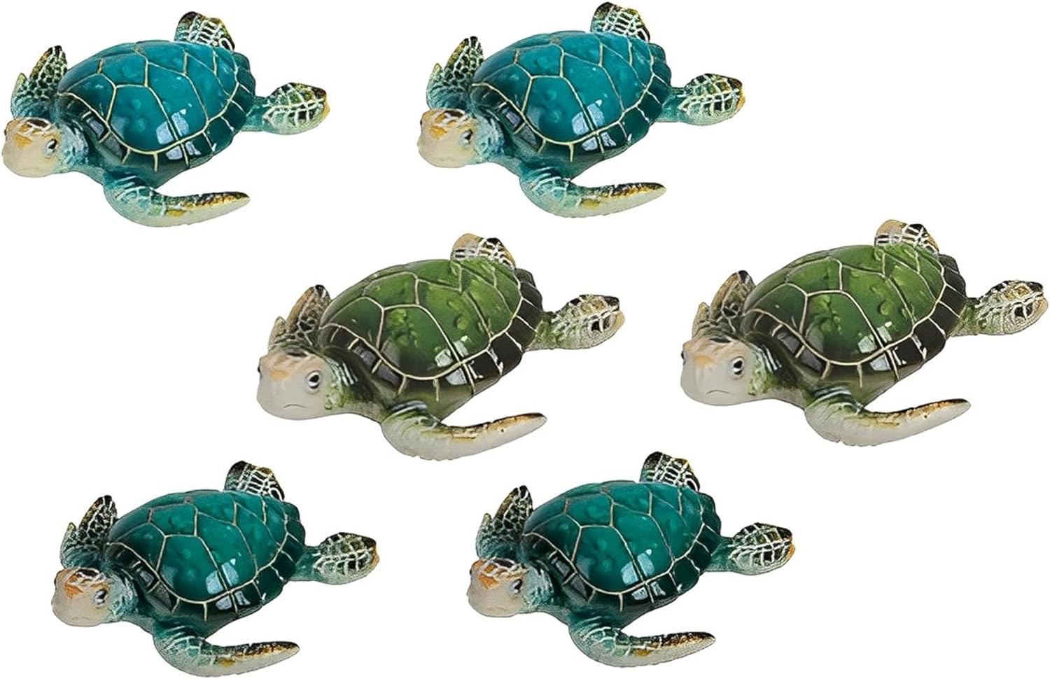 ICE ARMOR 6-Piece Blue and Green Mini Sea Turtle Figurine