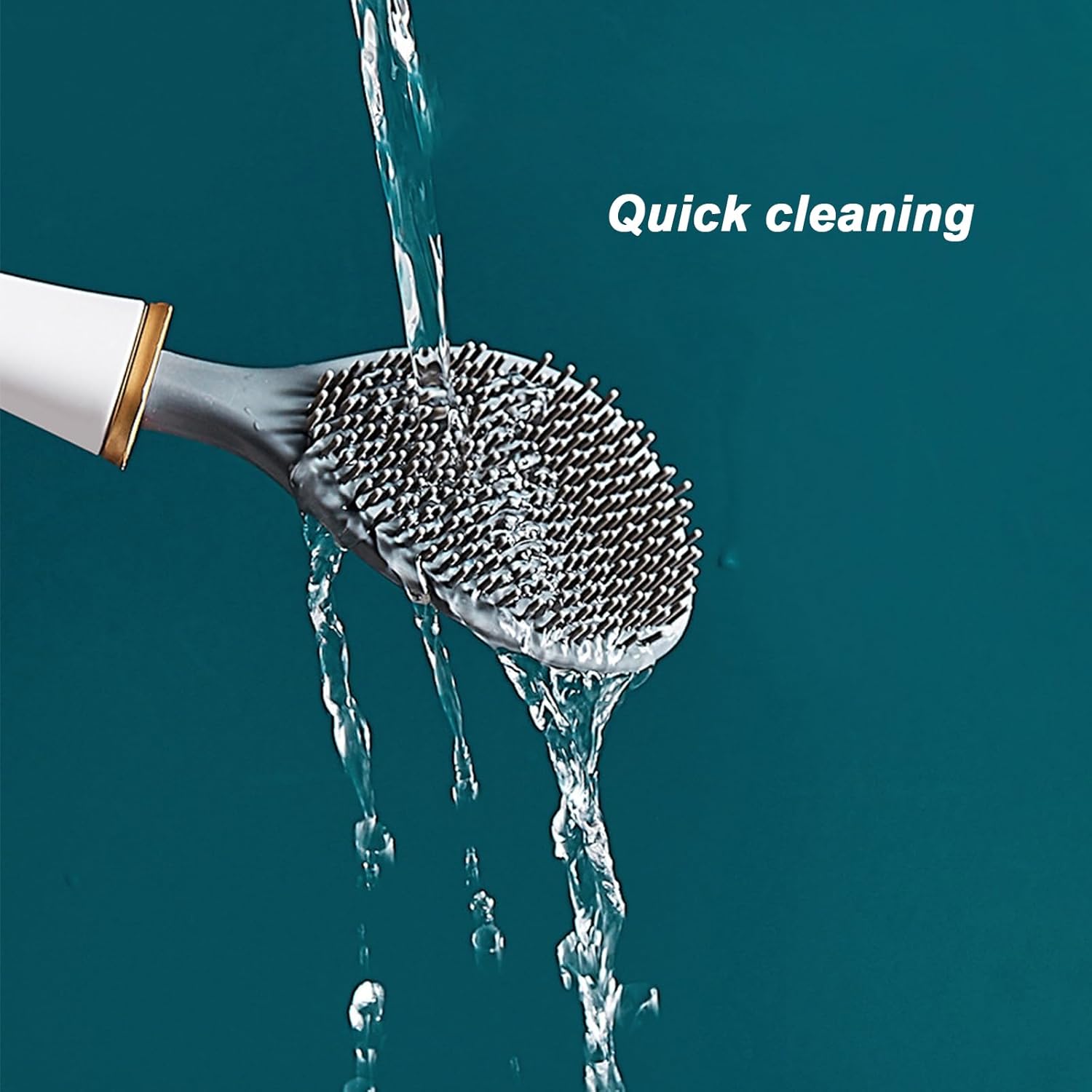 Modern Flexible Silicone Toilet Brush with Holder Set