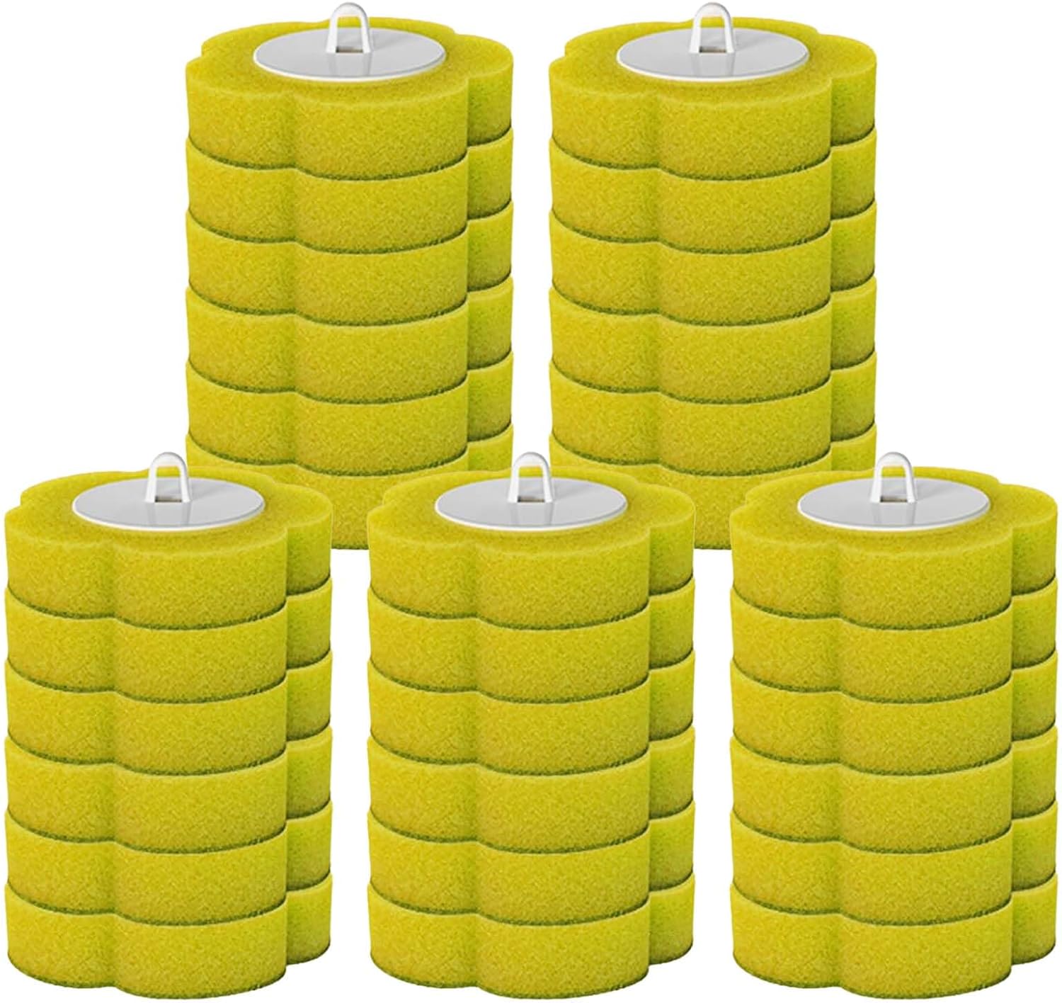 Toilet Scrubber Set with 18 Replaceable Heads and Scented Brush 30PCS Lemon Scented