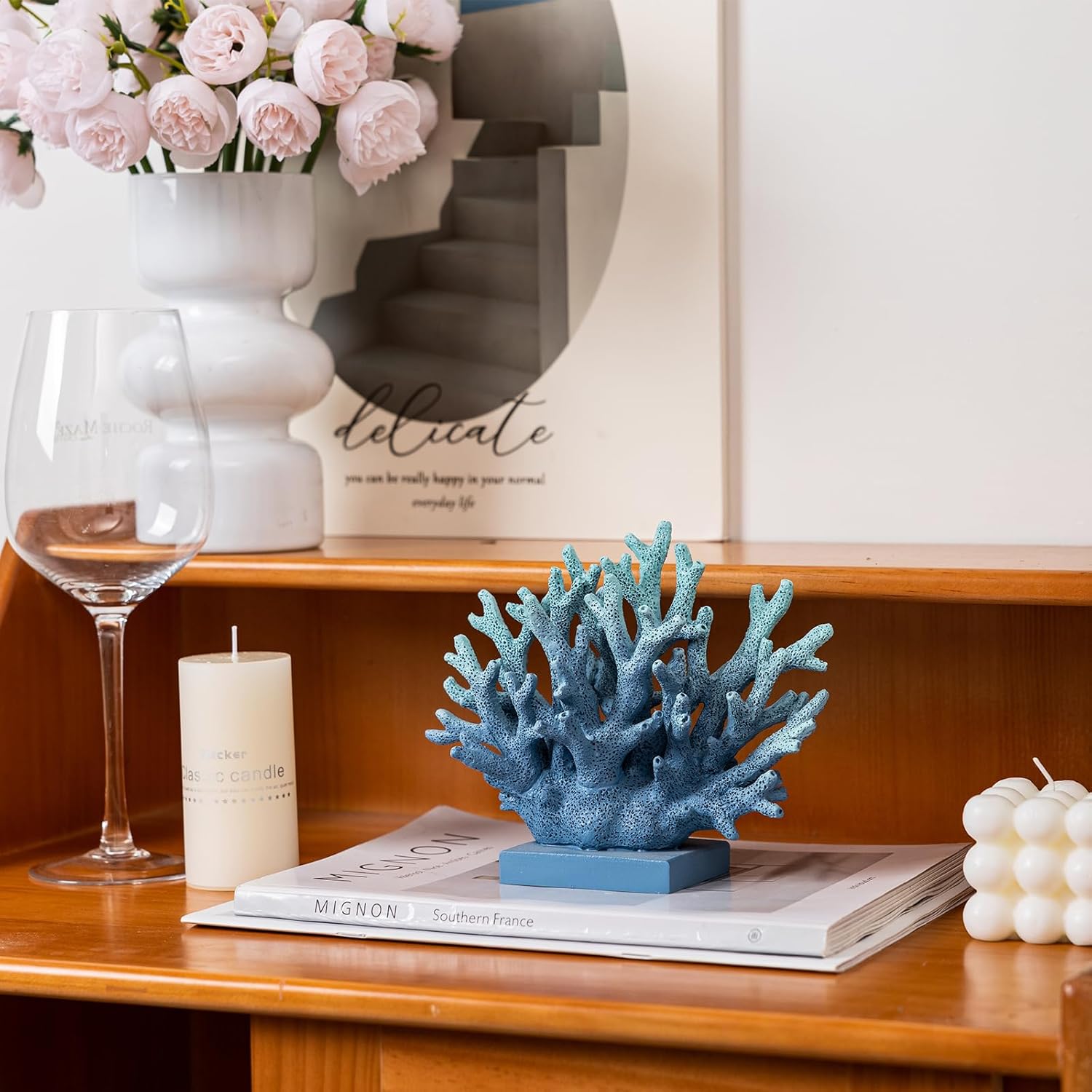 Elegondrar 58 H Blue Coral Decor Statue 1
