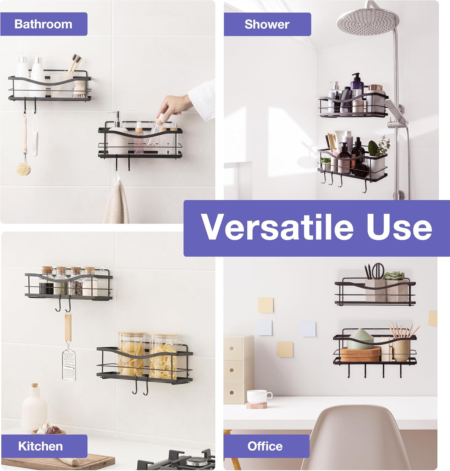 KINCMAX Premium Shower Caddy with 4 Hooks