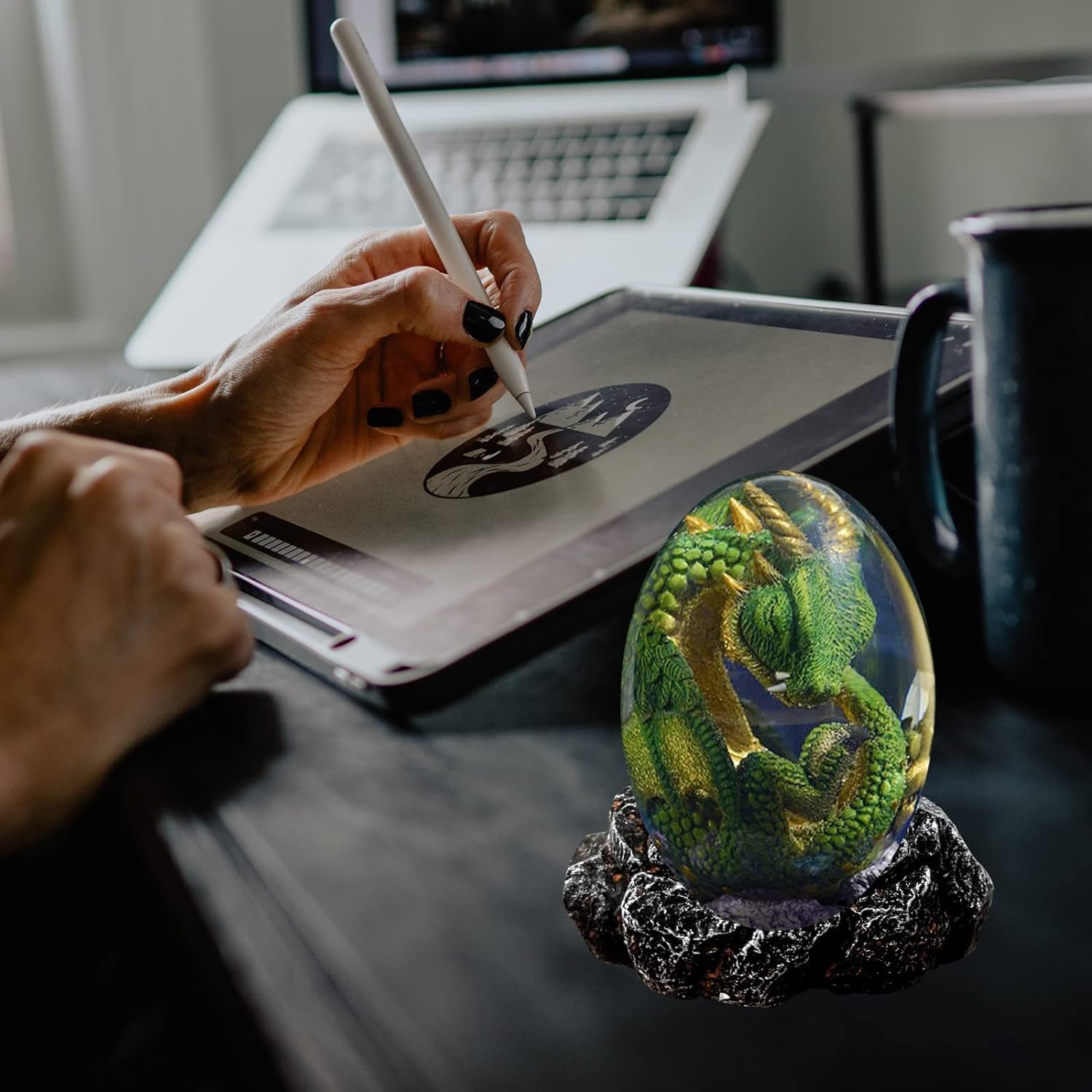 ACOCOFE Lava Dragon Egg with Green Base