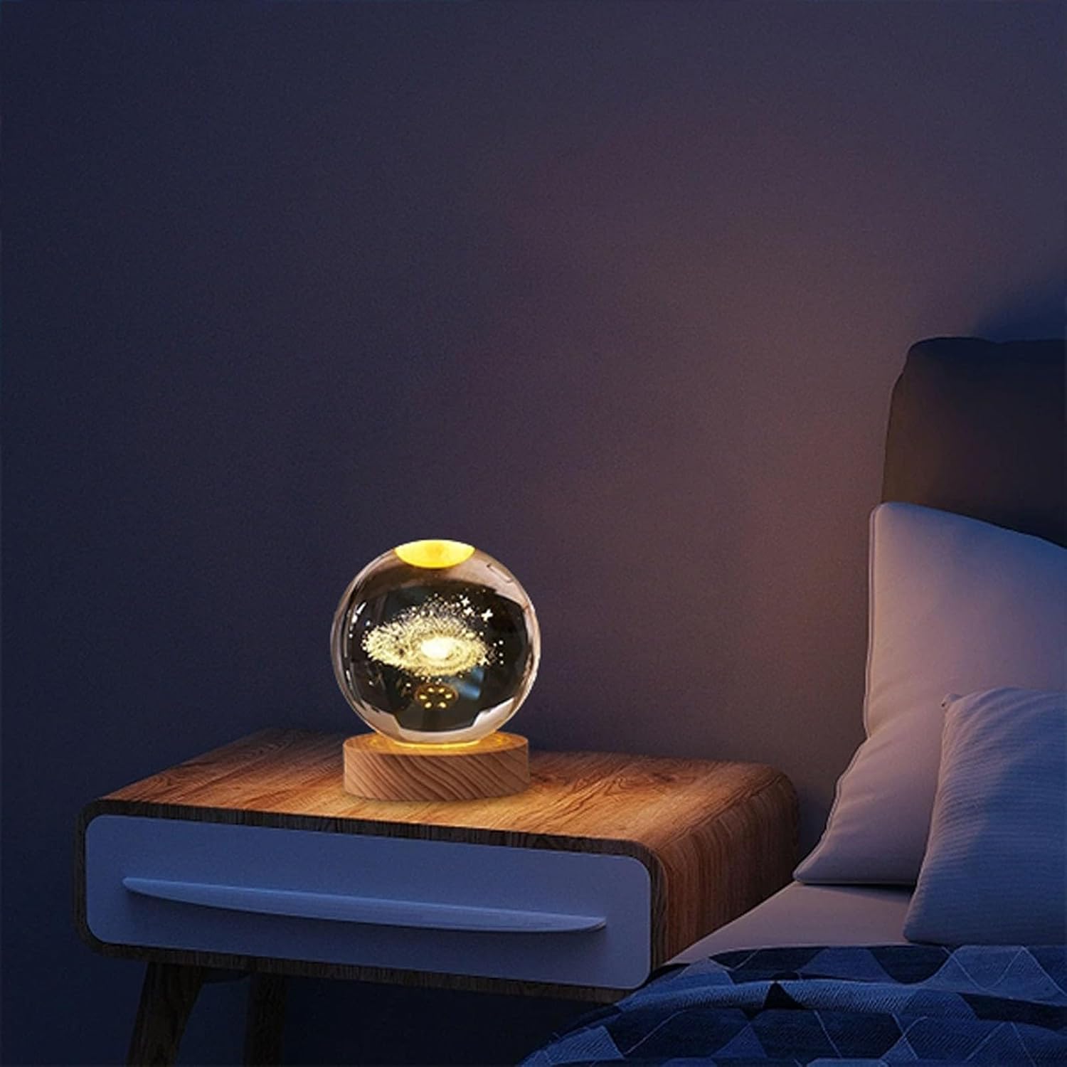 3D Solar System Crystal Ball Sculpture Home Decor 1