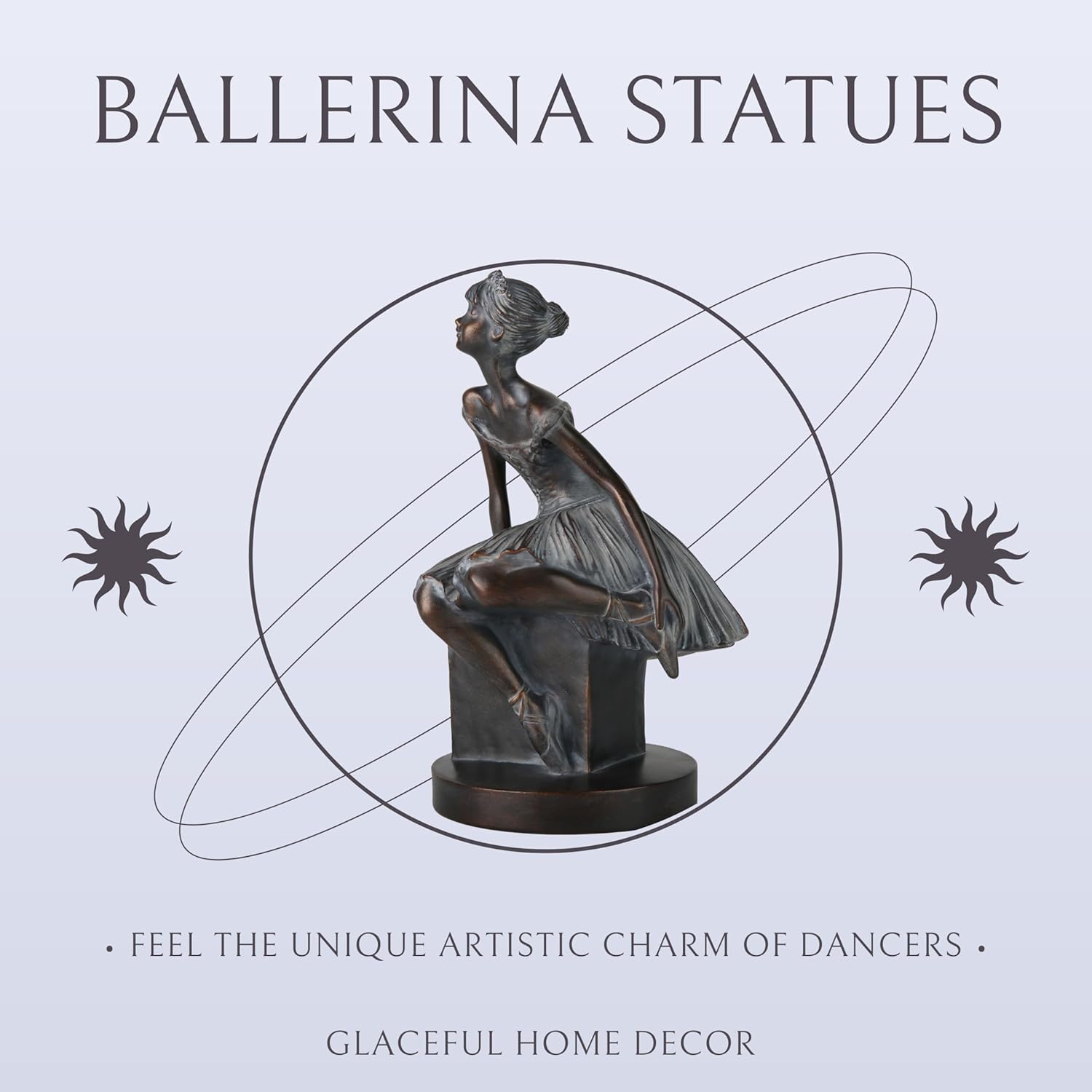 Grace4Joy Ballerina Figurine Resin Bronze Sculpture 1