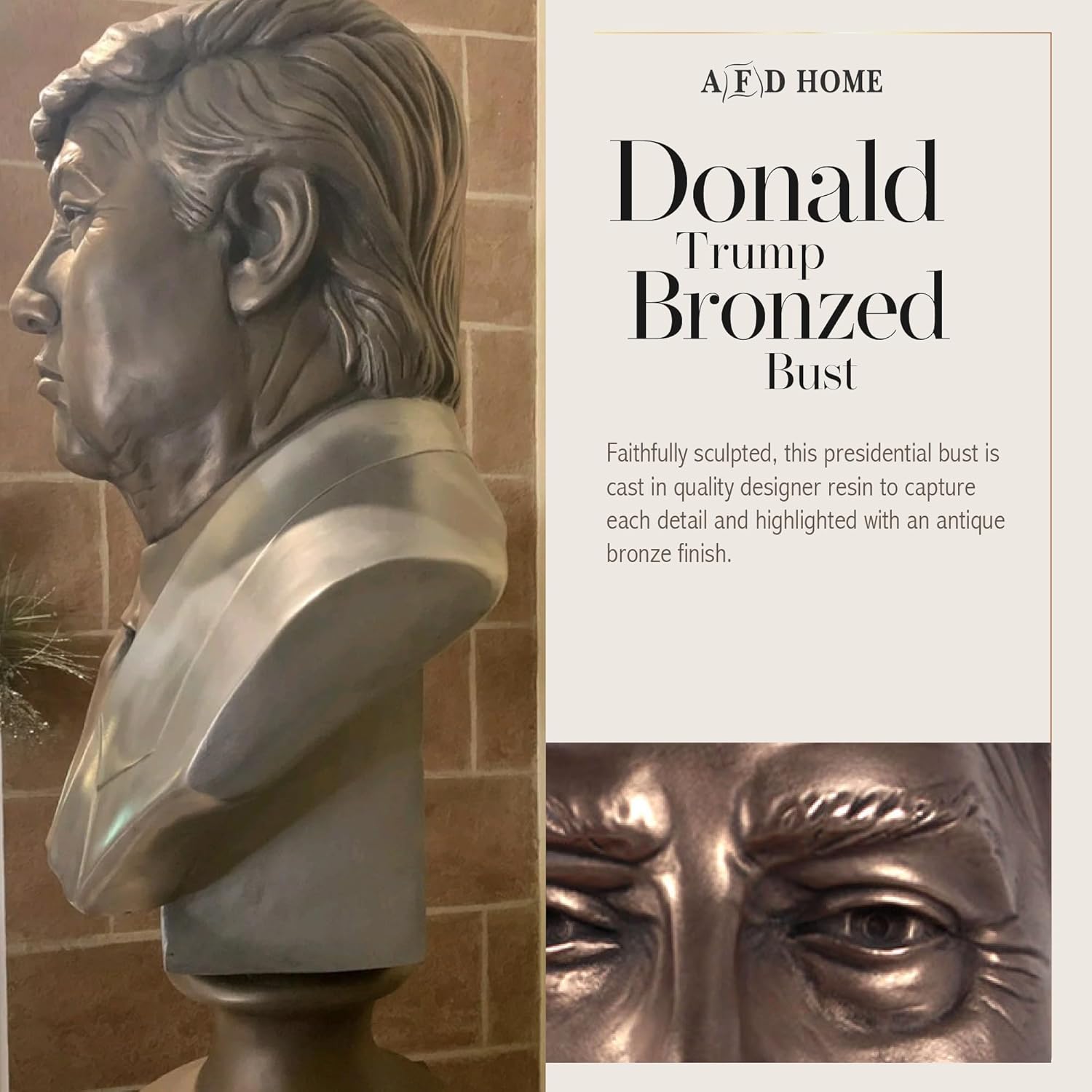 Donald Trump Faux-Bronze Statue 1850 x 1150 x 2875