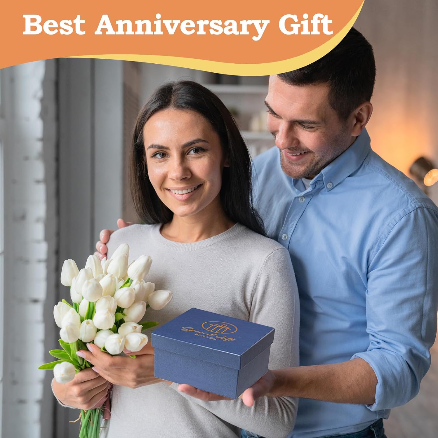 PEEYHONY Crystal Rose Wedding Anniversary Keepsake Ornament