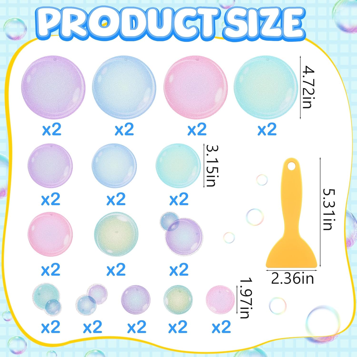 30 Pcs Bubble Non-Slip Bathtub Stickers 472 x 472 Inch