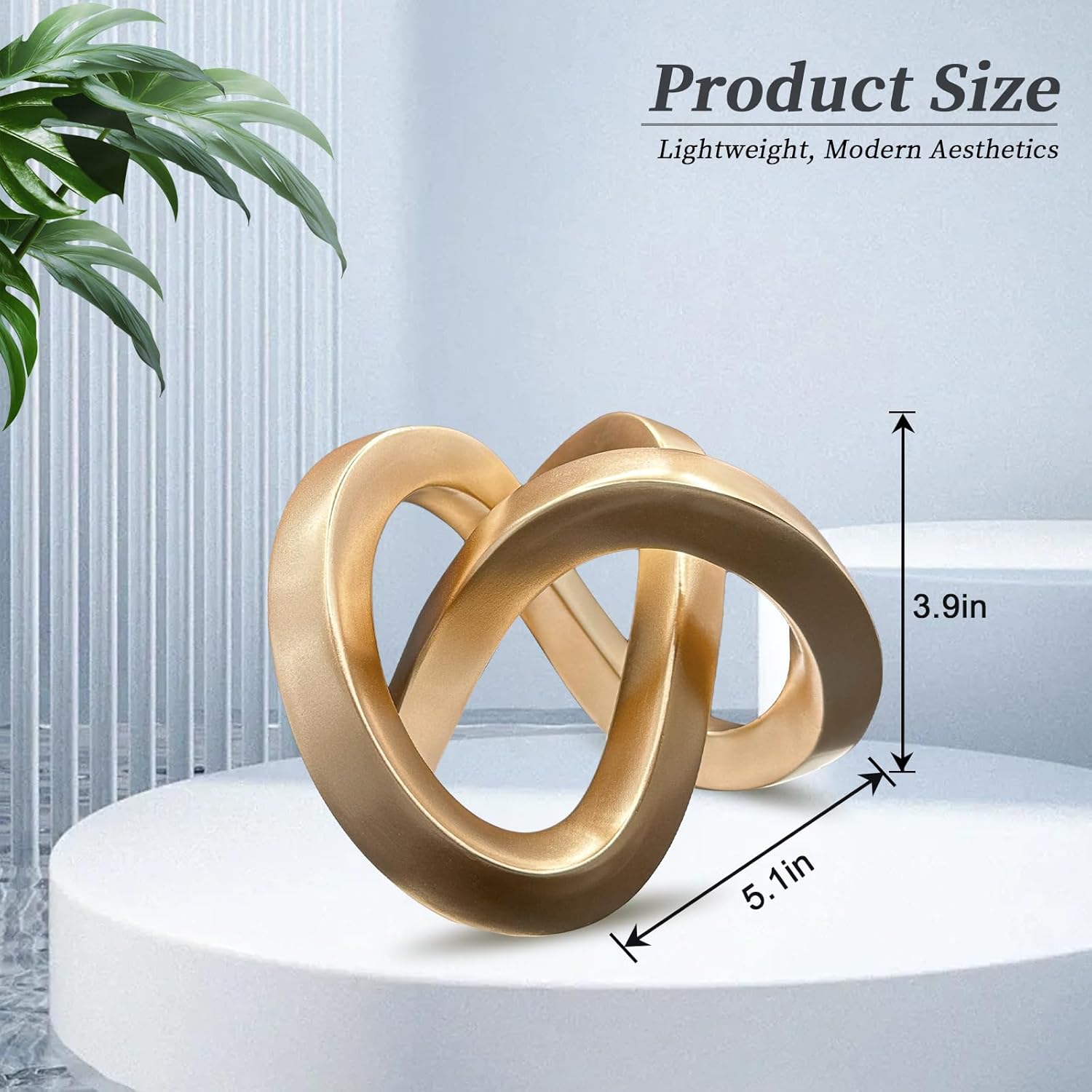 Modern Gold Geometric Sculpture Decor for Home Office