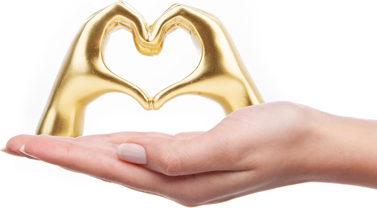 Small Heart Hands Sculpture Gold Home Decor