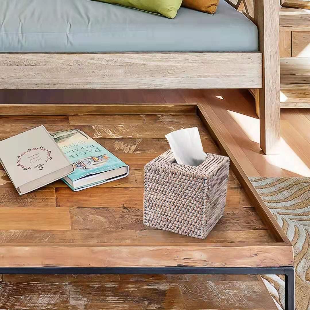 YANGQIHOME Rattan Tissue Box Cover Square 1