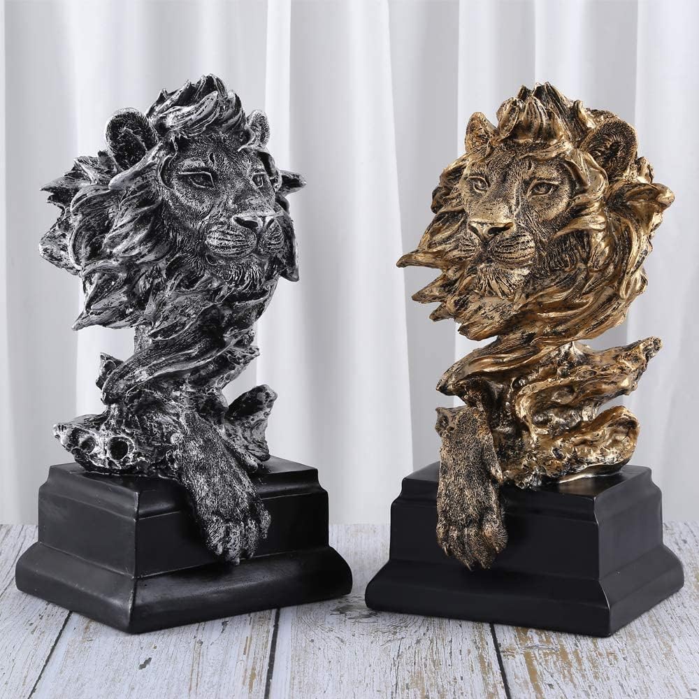 HW Sandstone Lion Statue - Golden Color