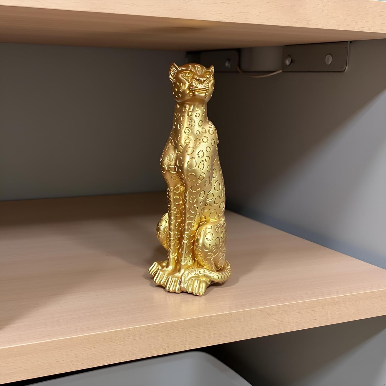 Gold Cheetah Statue Resin Handmade Home Decor